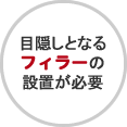 目隠しとなるフィラーの設置が必要